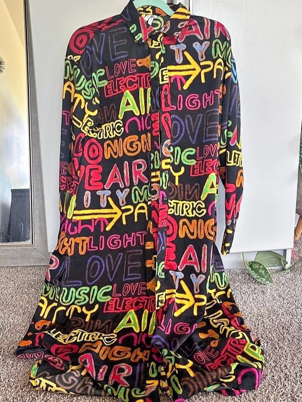 Live 4 Truth Graffiti Print Long Shirt Dress